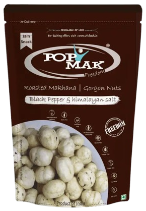 Black Pepper & Himalayan Salt Freedom (80g) | Roasted & Flavoured Makhana | Healthy Snack | Gorgon Nuts