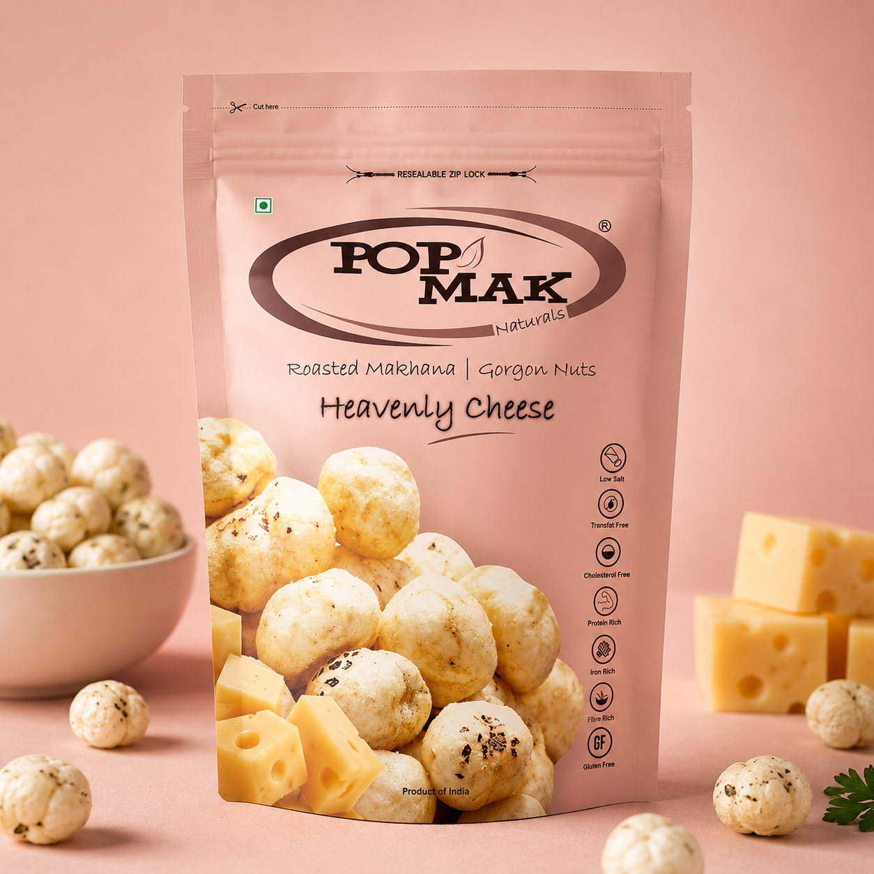 Heavenly Cheese | Roasted & Flavoured Makhana – (55gm)