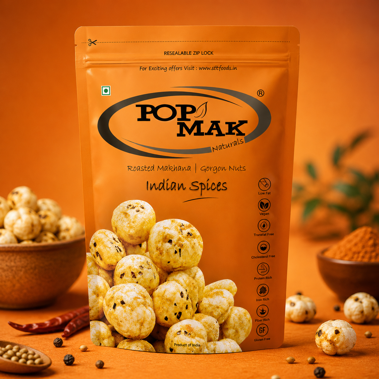 Indian Spices, 80g  Crunchy | Flavourful | Guilt-Free | Healthy Snack