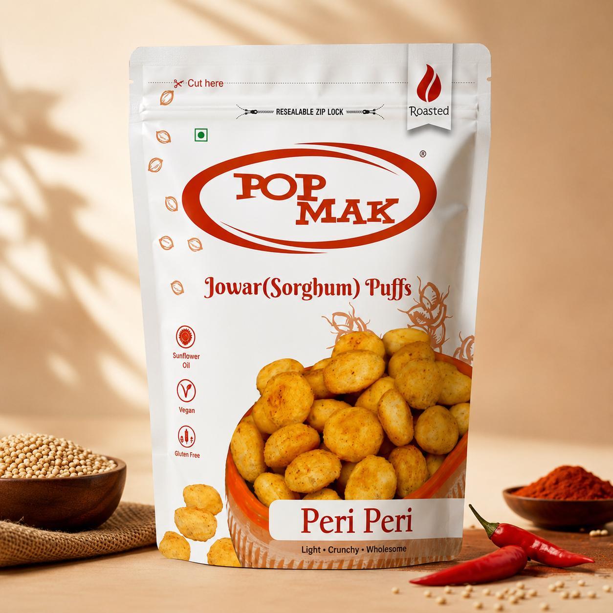 Jowar Puffs – Peri Peri | Crunchy, Guilt-Free & Healthy Snack!