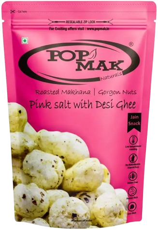 Roasted Flavoured Makhana – Pink Salt with Desi Ghee (55g) | Healthy Snack | Fox Nuts