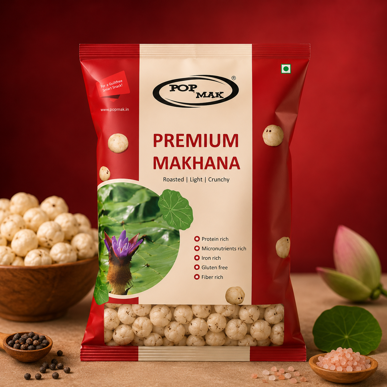Premium Raw Makhana | Jumbo Lotus Seeds | Big Size Fox Nuts (250g)