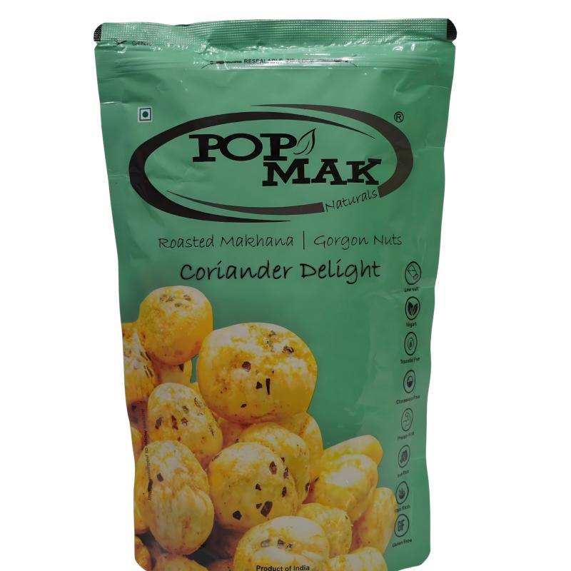 Popmak Roasted Flavoured Makhana – Coriander Delight (55g)