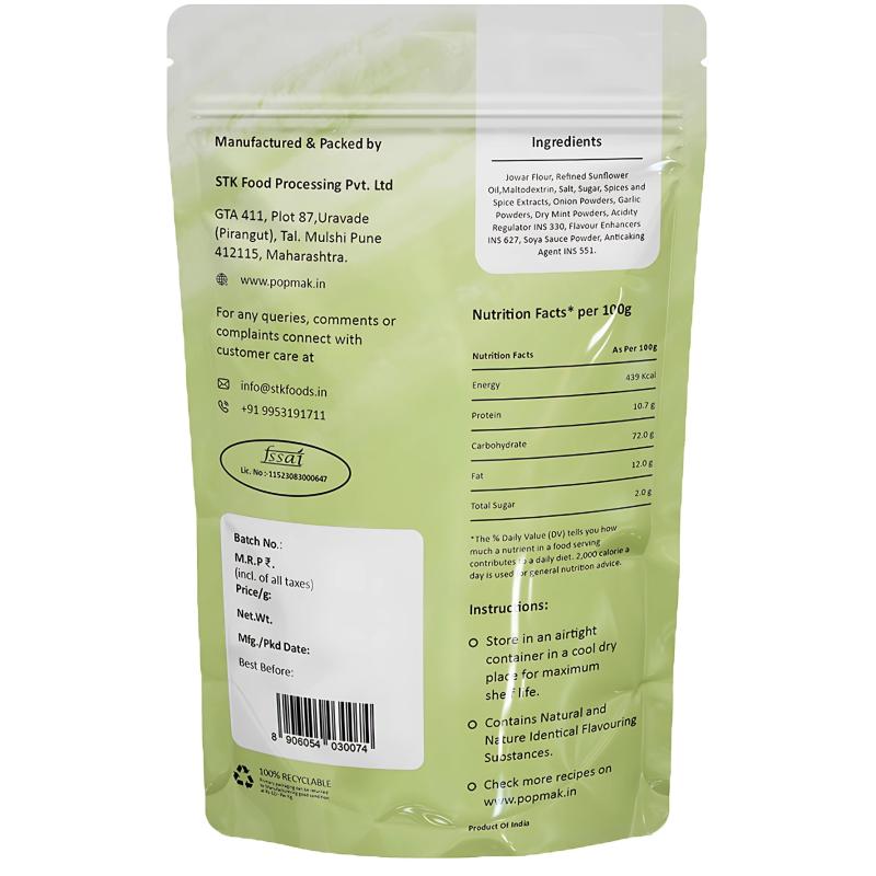 POPMAK Roasted Jowar Puff – Lemon Mint | Healthy Snack
