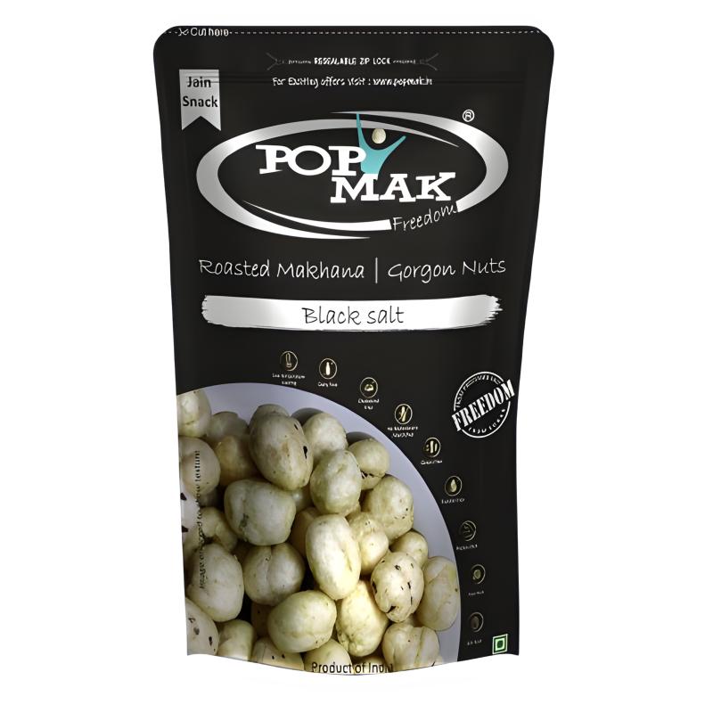 POPMAK Roasted & Flavoured Makhana – Black Salt (55g) | Guilt free, Healthy Snack | Fox Nuts