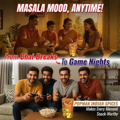 Popmak Roasted & Flavoured Makhana – Indian Spices, 80g  Crunchy | Flavourful | Guilt-Free | Healthy Snack