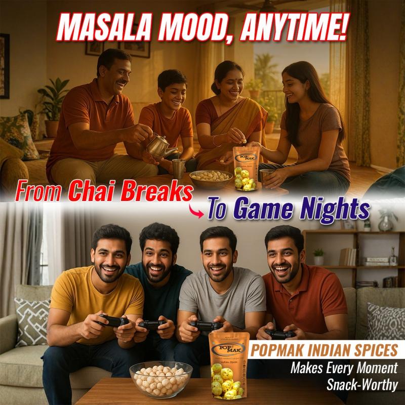 Popmak Roasted & Flavoured Makhana – Indian Spices, 80g  Crunchy | Flavourful | Guilt-Free | Healthy Snack